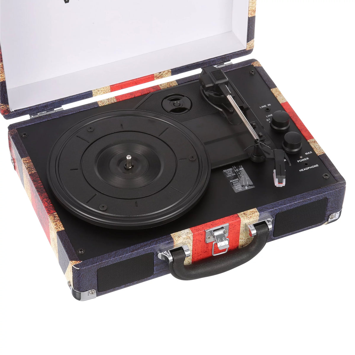 Bluetooth Suitcase Record Player with 3-speed Turntable P381935