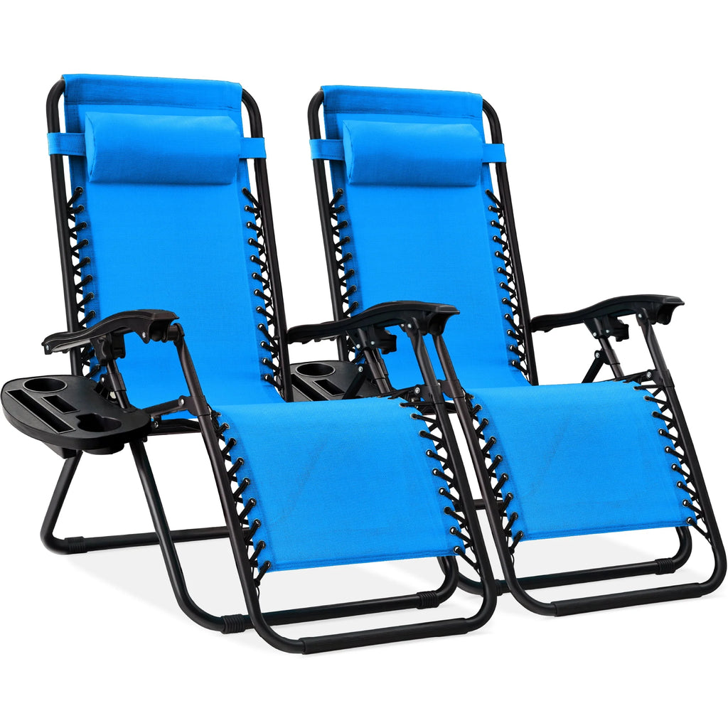 Set of 2 Gray Zero Gravity Lounge Chair Recliners J822