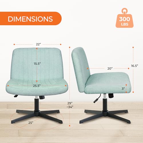 Beige Armless Adjustable Swivel Cross Legged Chair E981