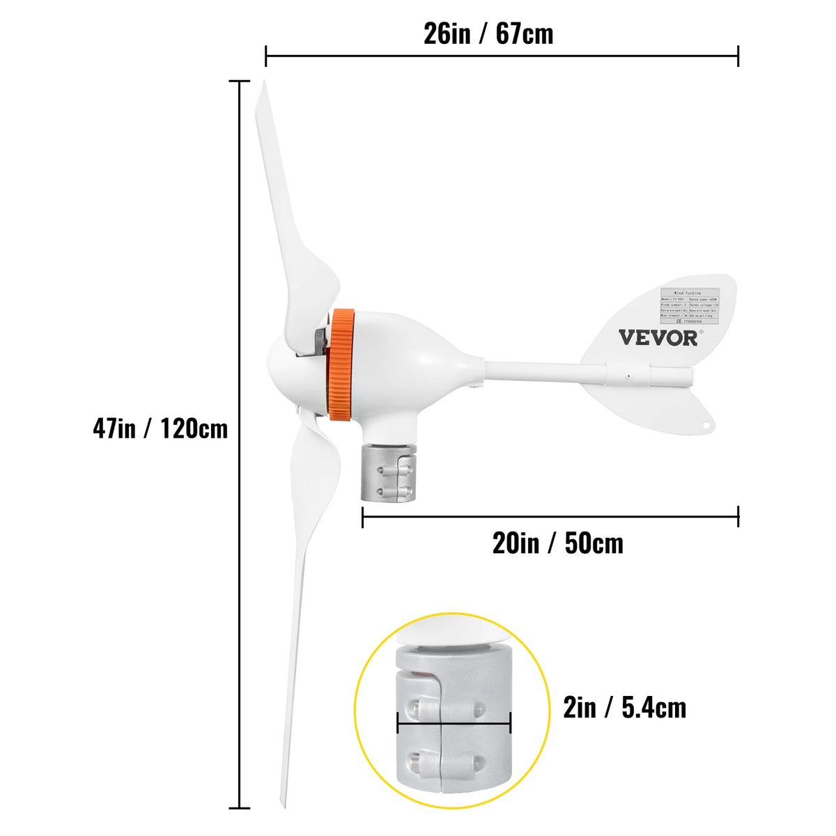 400W 12V Wind Turbine Generator with MPPT Controller B81046
