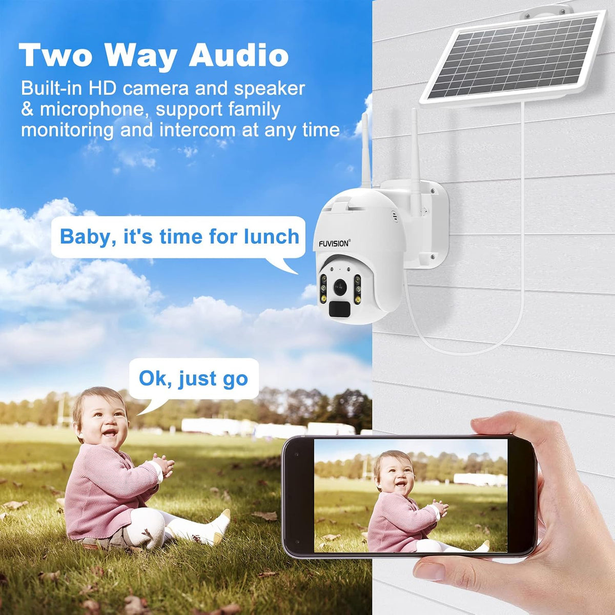 Solar Powered Wireless Security Camera with 8W Panel K939205