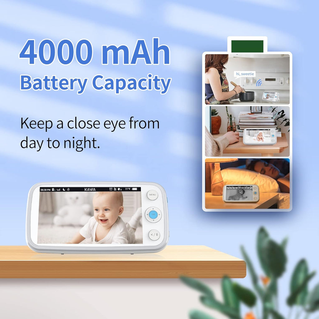 Baby Monitor with Camera and Audio, 720P HD Display, Night Vision, 2-Way Audio D58858