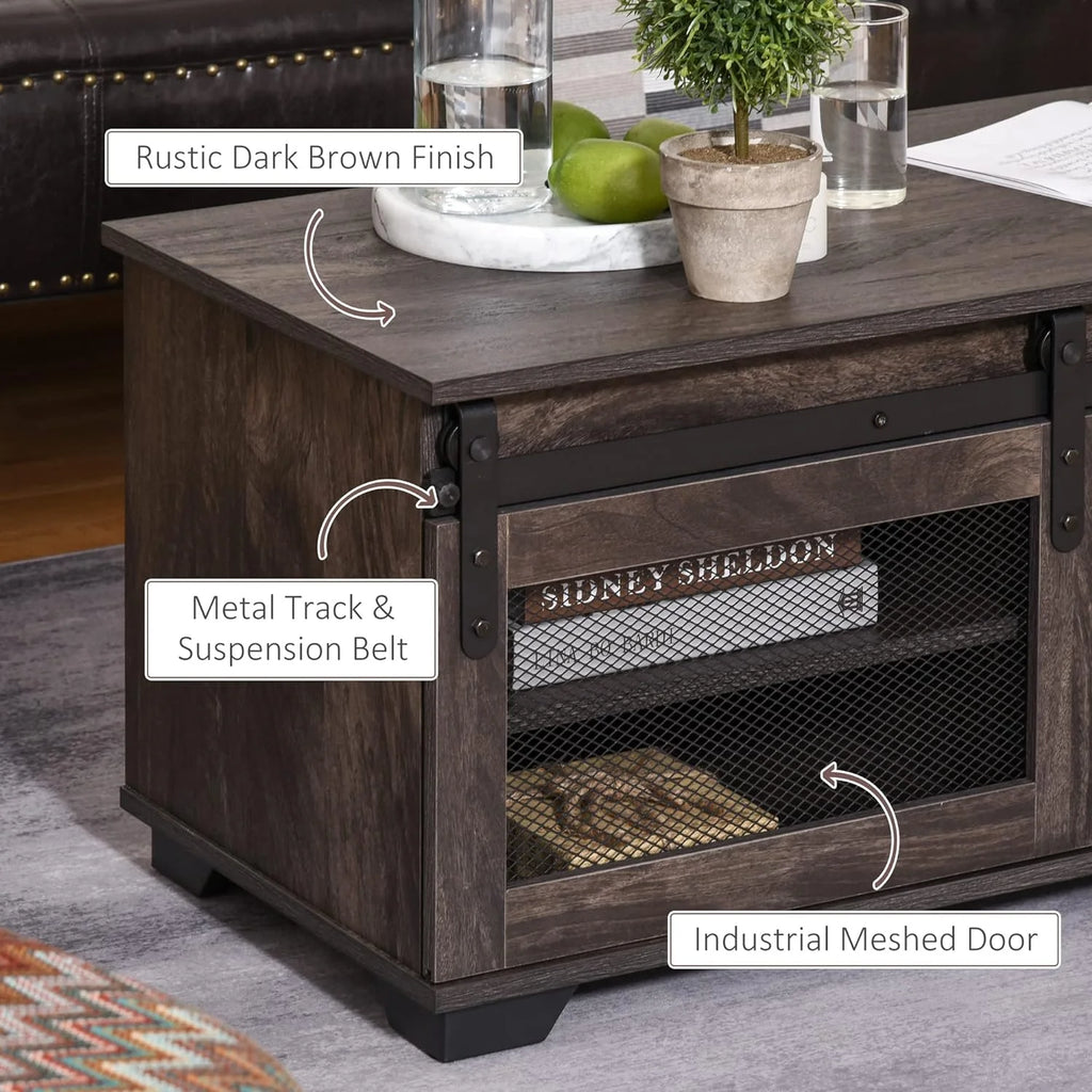 Dark Brown Coffee Table with Storage N4499