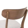 Light Beige and Walnut 7 Piece Fabric Upholstered Wood Dining Set I9349