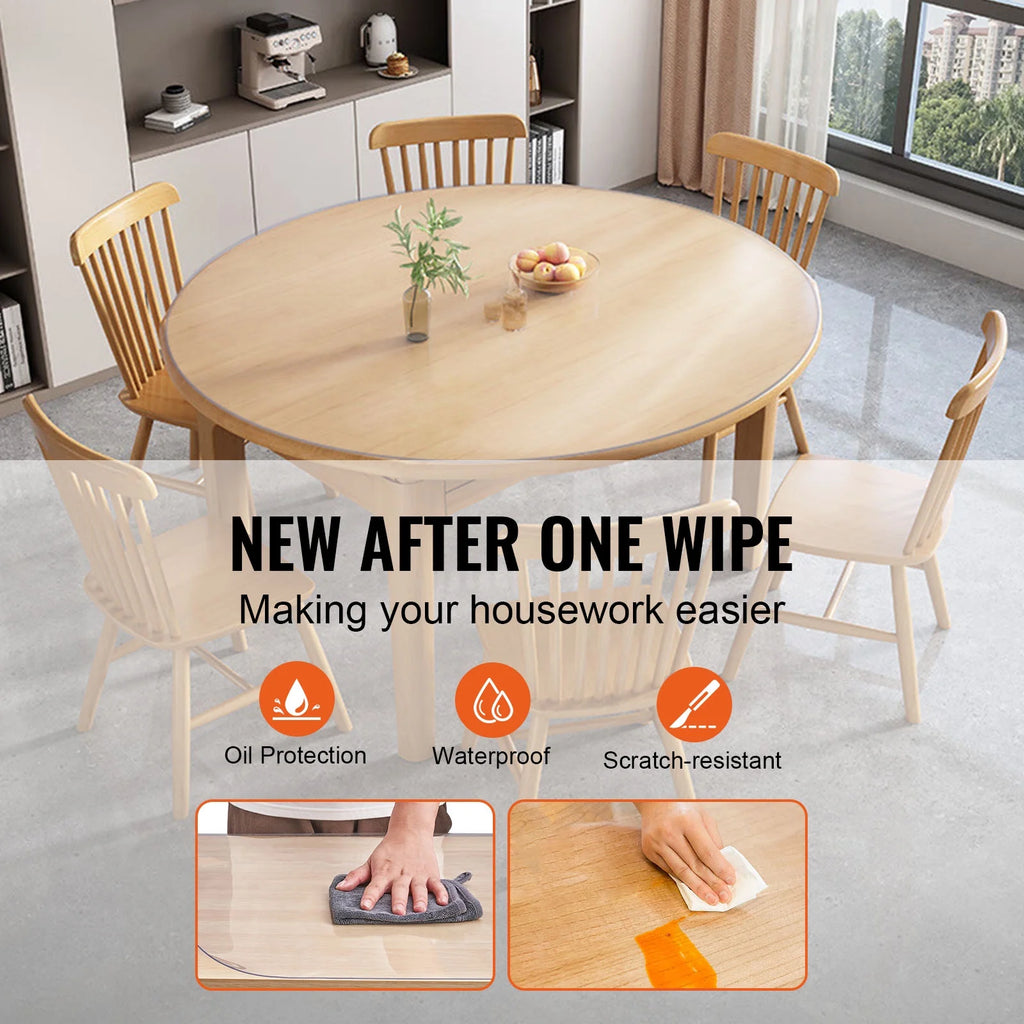 48 Inch Round Clear PVC Table Protector P8578