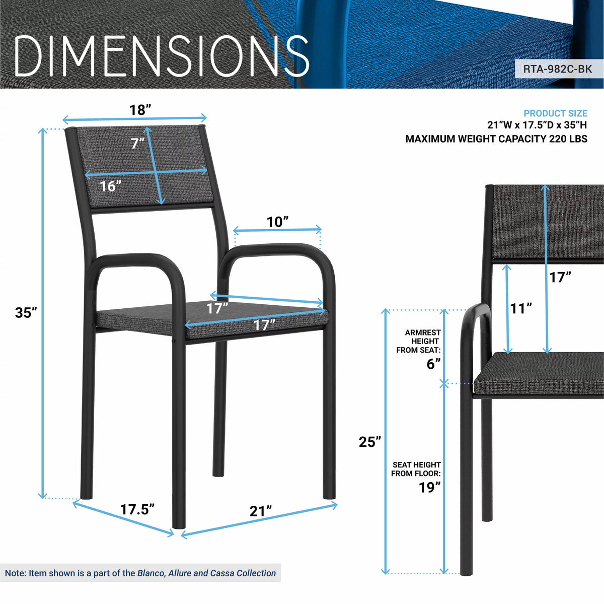 Black Office Desk Chair with Metal Frame N586