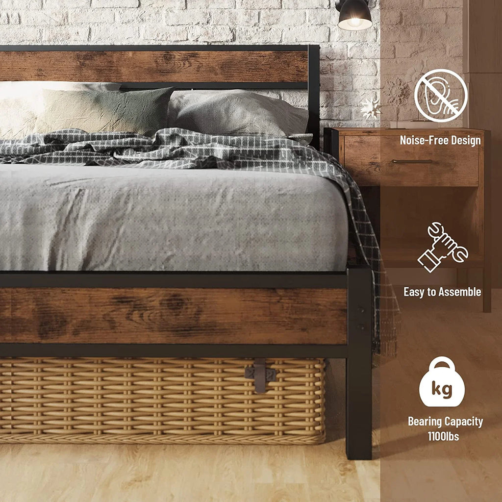 Queen Metal Bed Frame with Headboard I928