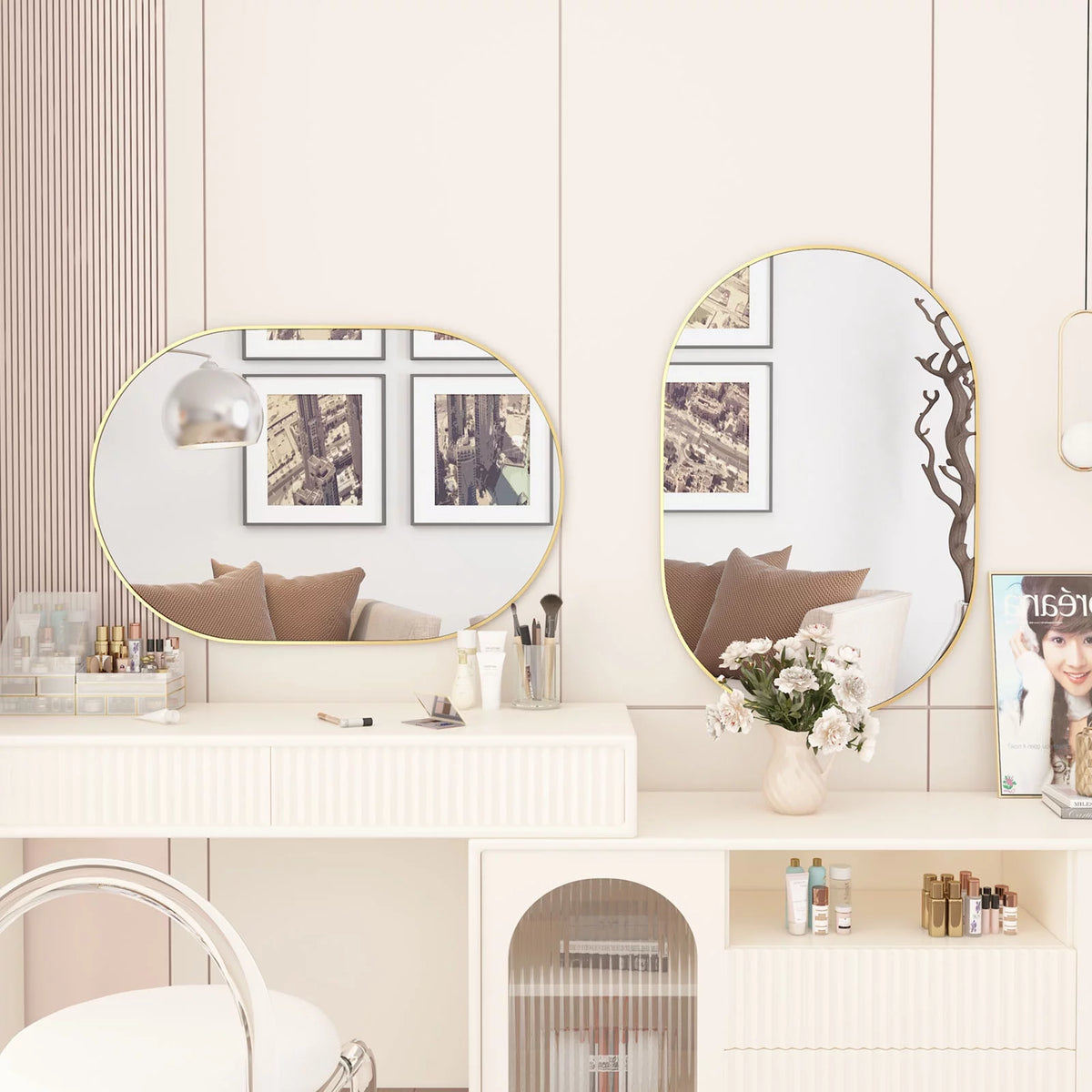 2 Pieces Oval Mirror B155898