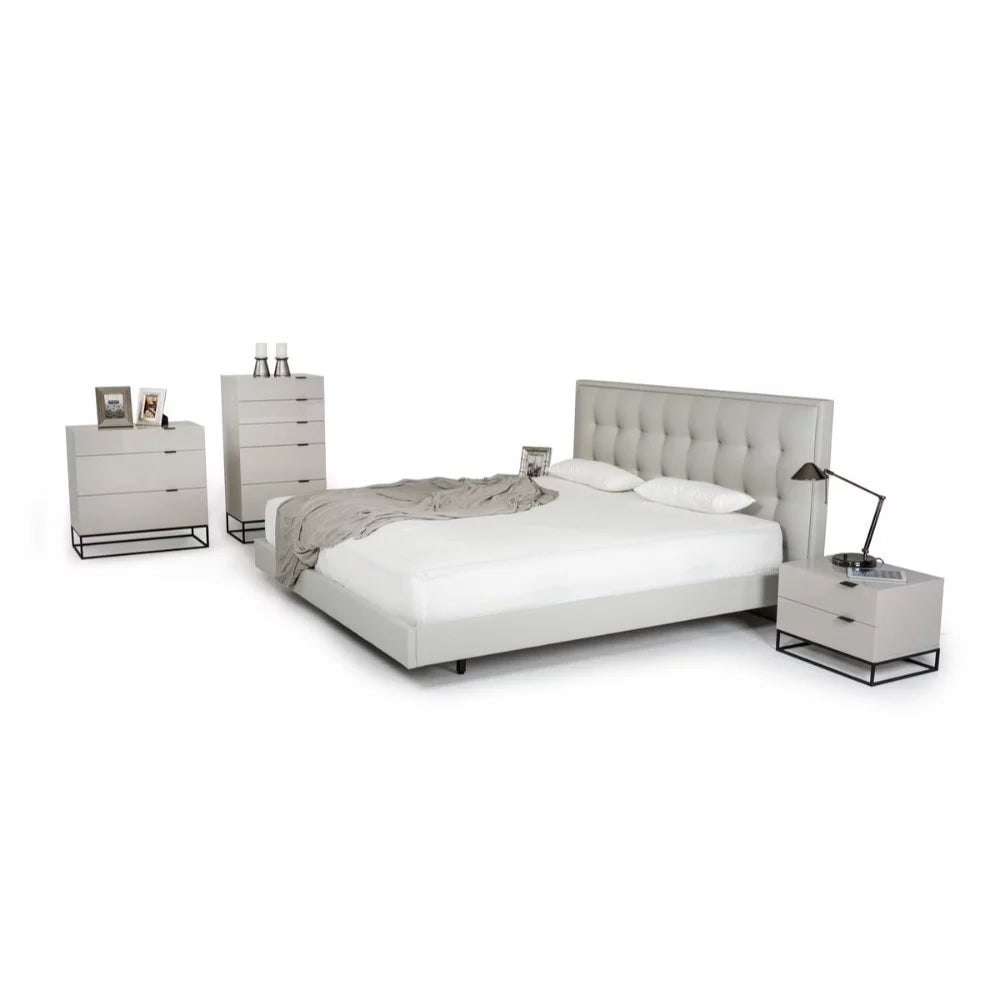 White and Black Wood and Metal 3 Drawer Dresser J236562