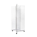 White 4-Way Wire Grid Tower with Base and Casters G391