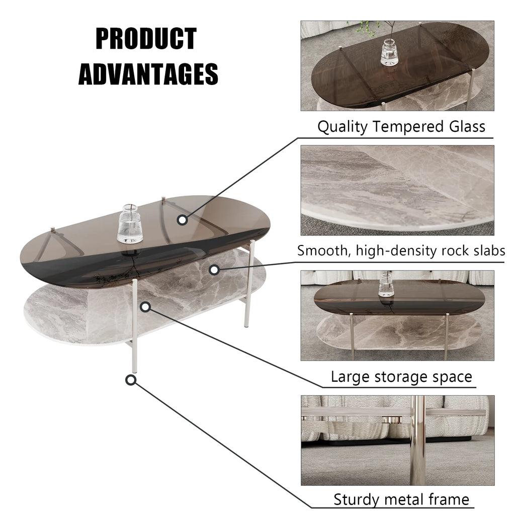 Glass 2-Tier Coffee Table M4426