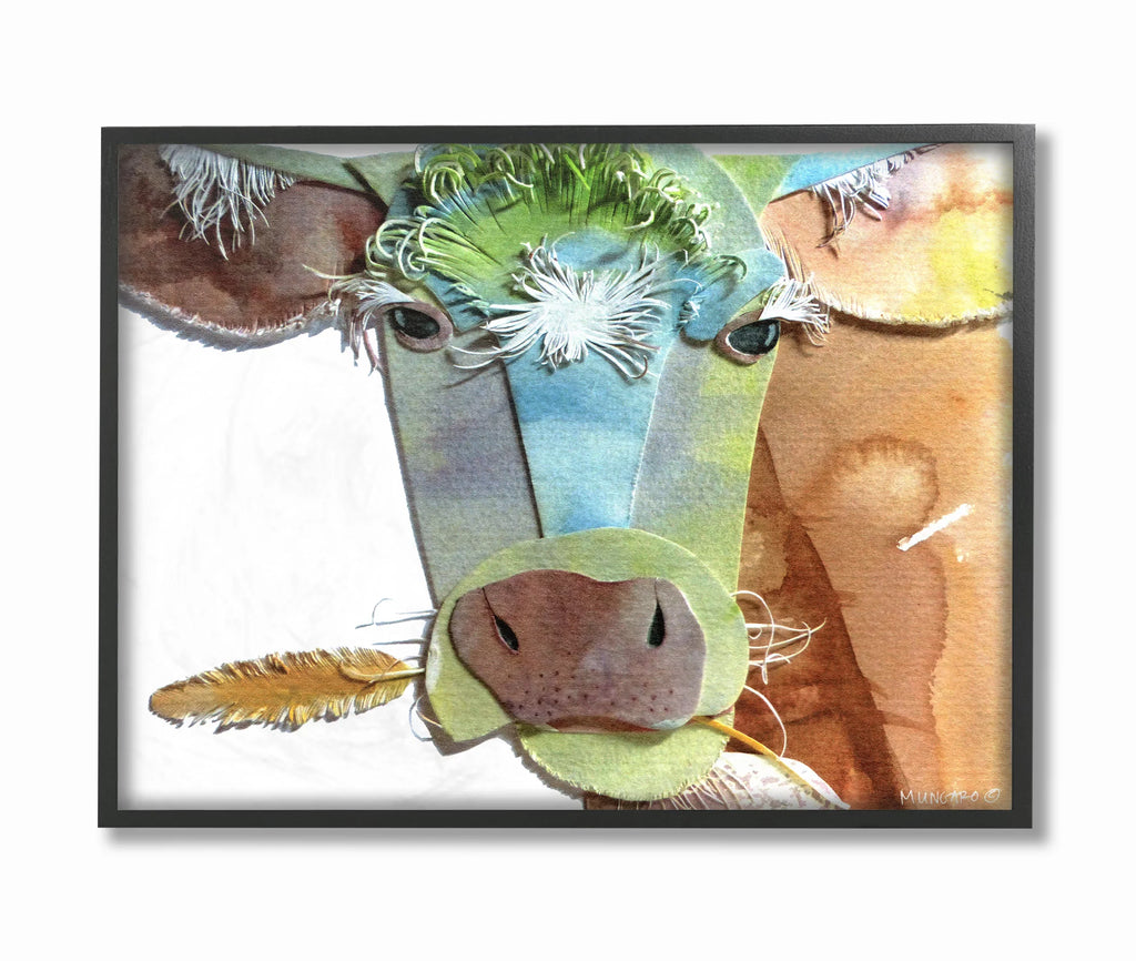 Watercolor Cow Framed Art D6291