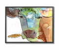 Watercolor Cow Framed Art D6291