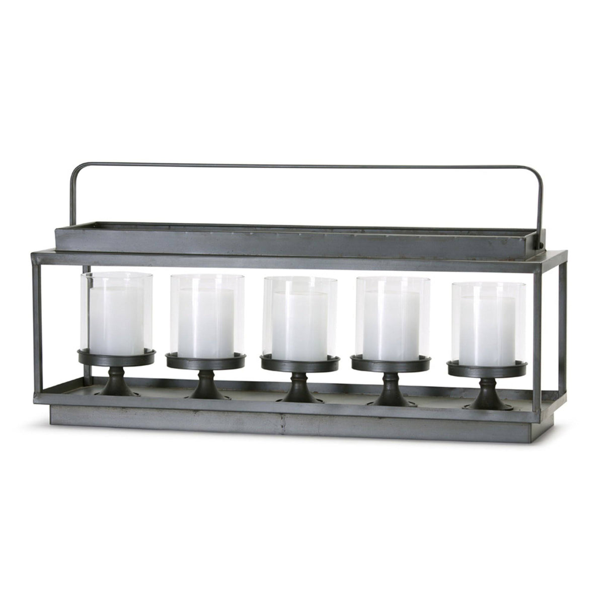 Candle Holder Iron/Glass F934320