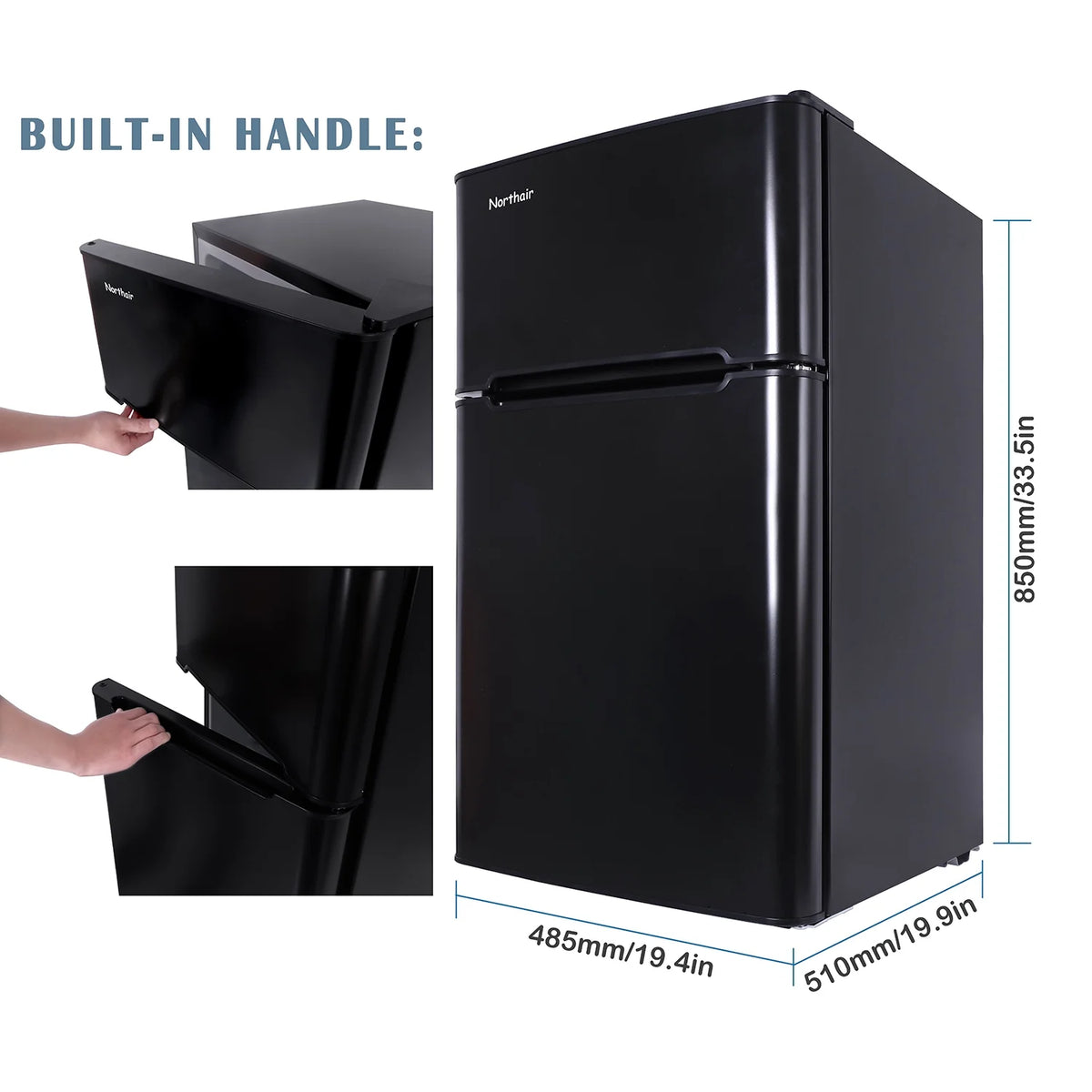 3.2 Cu ft Compact Mini Refrigerator Separate Freezer Z3589