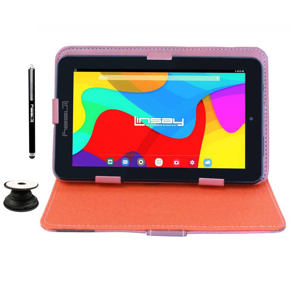 7 in. 2GB Ram 32GB Storage Android 10 Tablet with Leather Case, Holder and Pen, Purple Z9899
