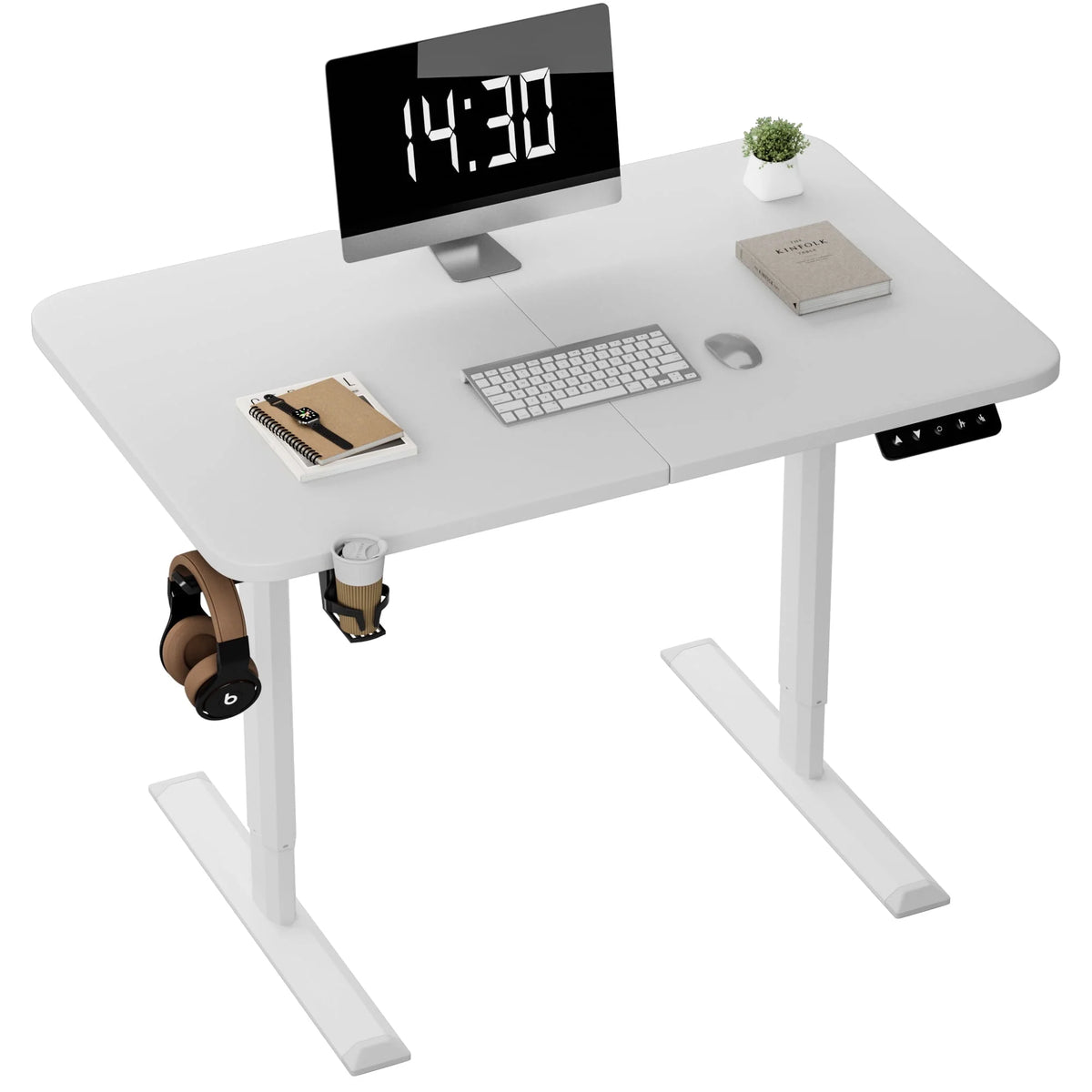 Electric Height Adjustable Standing Desk, 43 inch White V46252