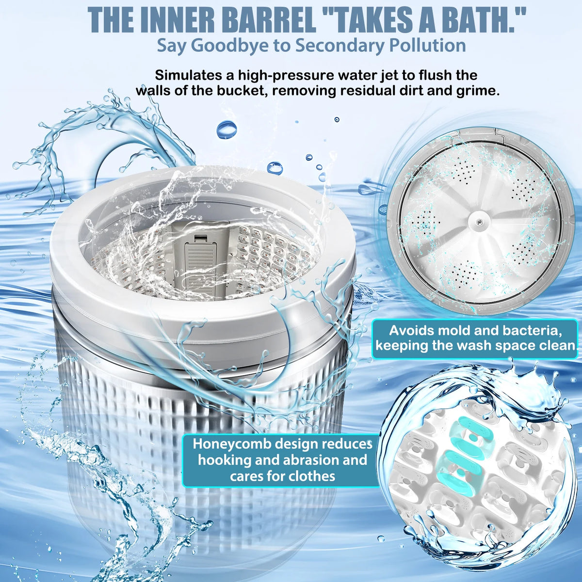 17.8 lbs Portable 2 in 1 Washer & Dryer X7479