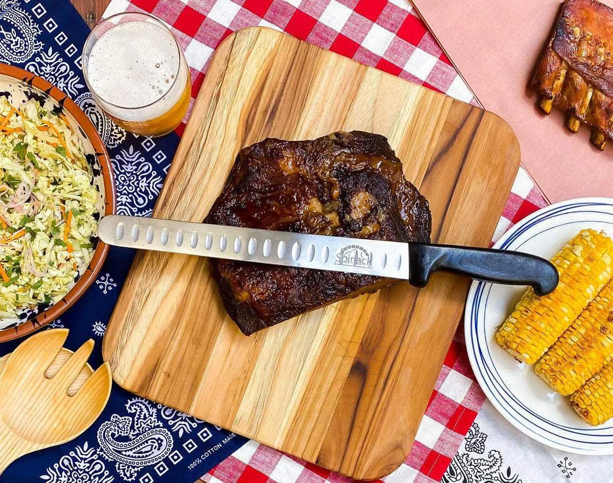 6 Inch Curved Beef Brisket Trimming and Boning Knife and 11" Meat Slicing Knife Bundle Stainless Steel M6478