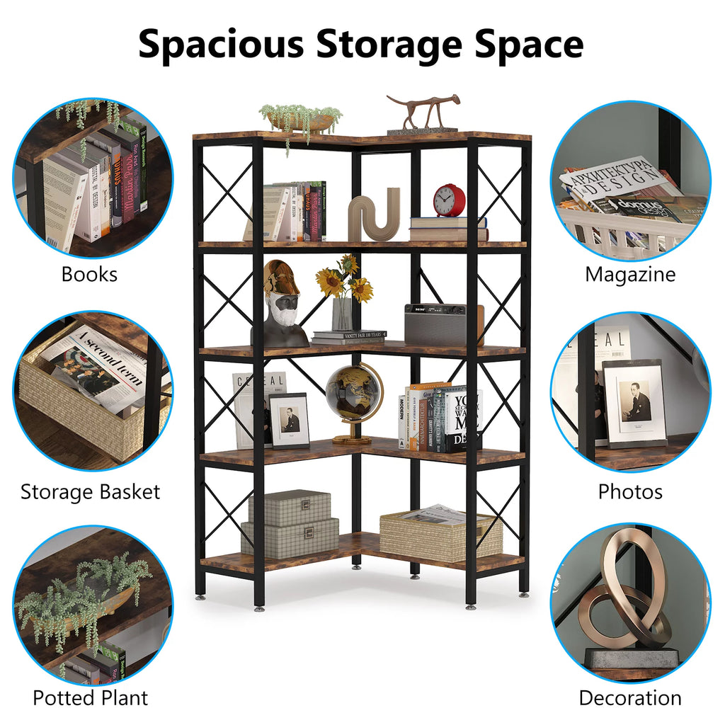 5-Tier Corner Bookshelf C858