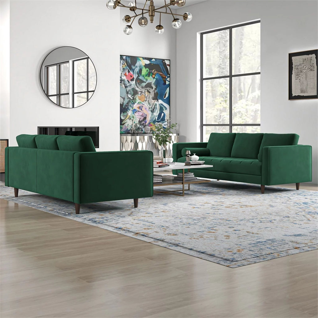 Green Velvet Sofa Set Q934