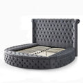 Gray Upholstered Round Storage Queen Size Bed C381168
