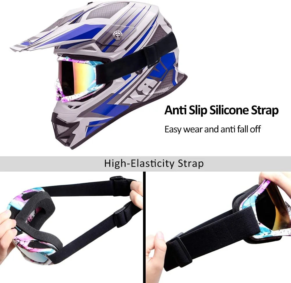 Motorcycle Goggles Windproof Scratch Resistant PU E813536