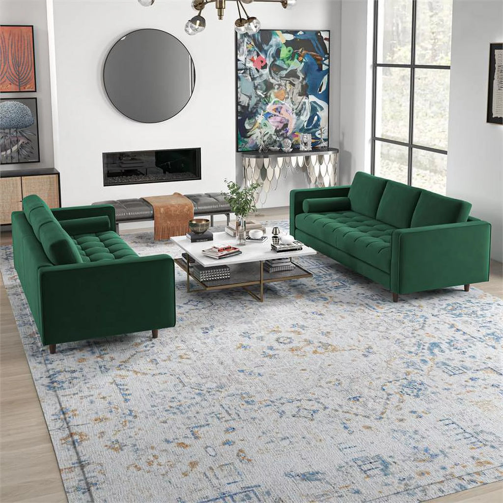 Green Velvet Sofa Set Q934