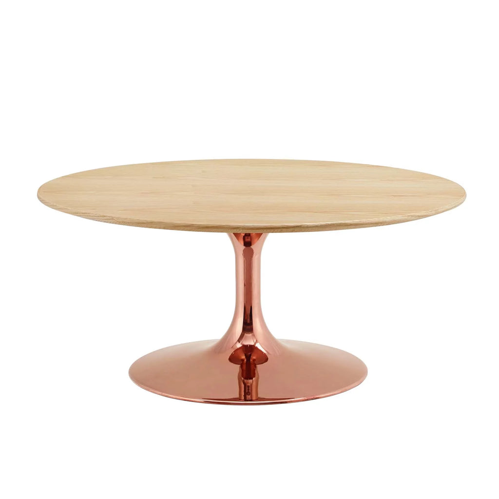 Round Wood Metal Coffee Table M4118