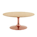 Round Wood Metal Coffee Table M4118
