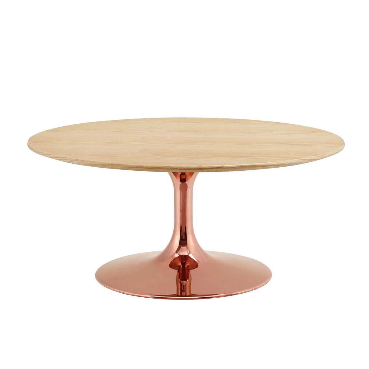 Round Wood Metal Coffee Table M4118