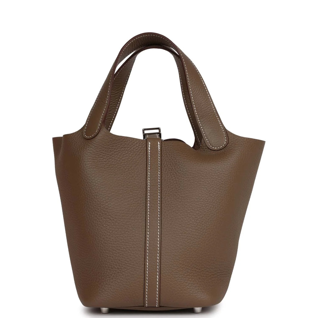 Etoupe Clemence Leather Handbag Z71083