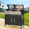 Dual Fuel Gas and Charcoal Grill Combo with Side Burner O45797