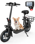 450W 12" Electric Commuter Scooter with Seat & Basket W588327