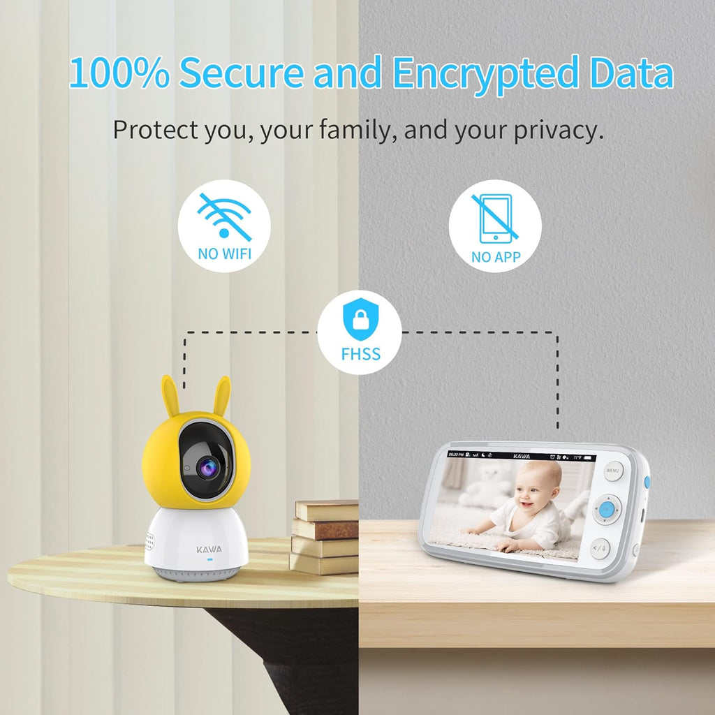 Baby Monitor with Camera and Audio, 720P HD Display, Night Vision, 2-Way Audio D58858