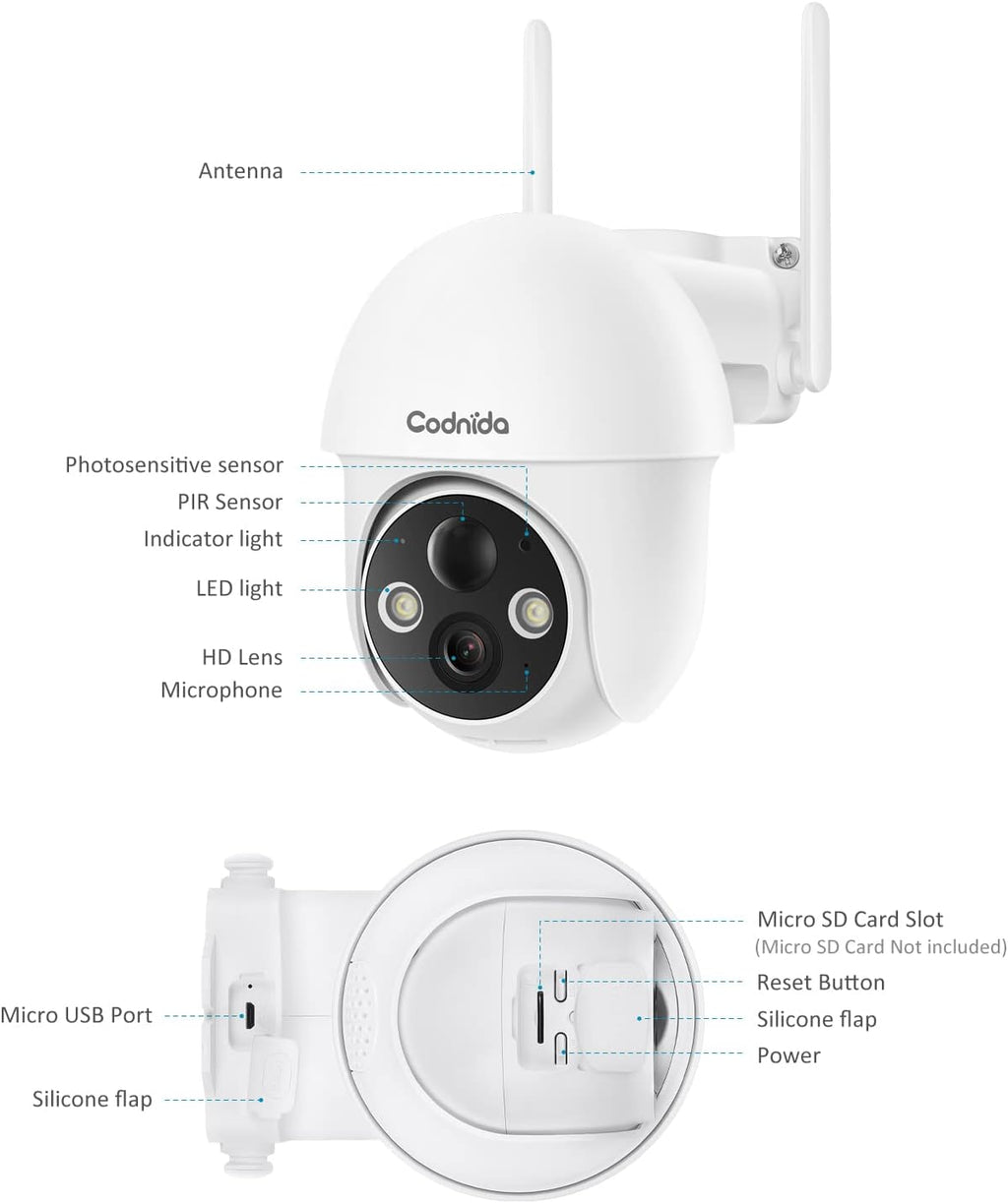 Wireless Outdoor Solar Security Camera with Night Vision I8076