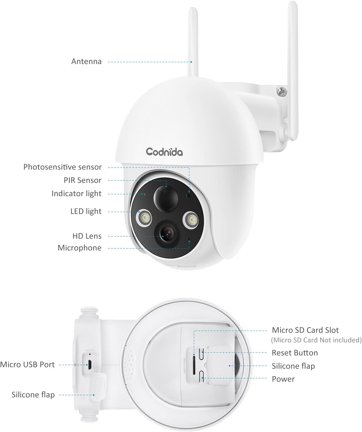 Wireless Outdoor Solar Security Camera with Night Vision I8076
