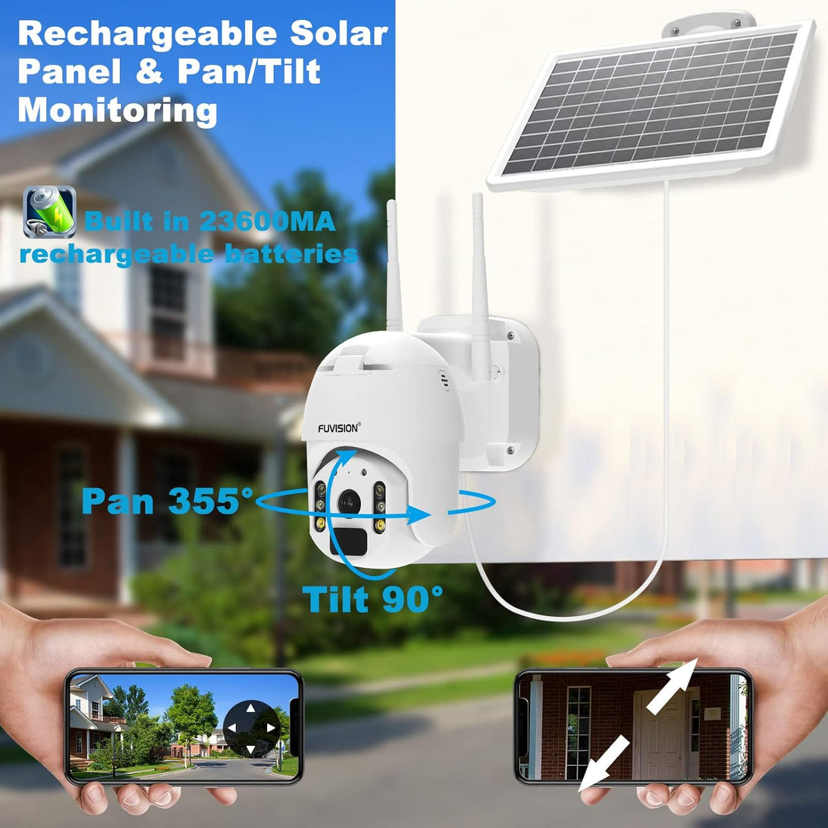 Solar Powered Wireless Security Camera with 8W Panel K939205