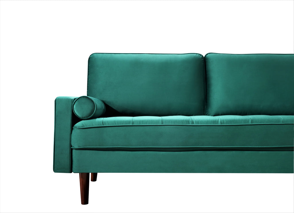 Green Velvet Square Arm Loveseat D74758