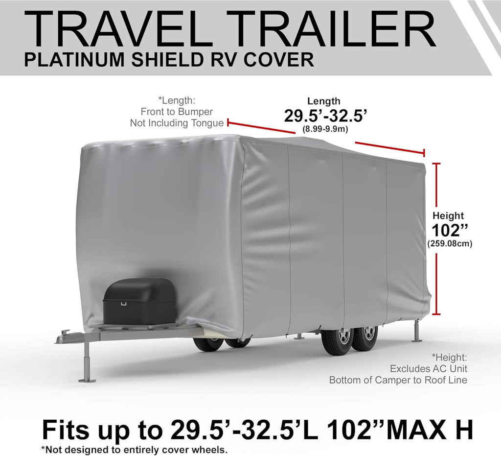 Weatherproof RV Cover for 29.5' - 32.5' Travel Trailer H68884