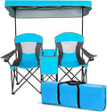 Double Camping Chair with Shade Canopy and Mini Table R307833