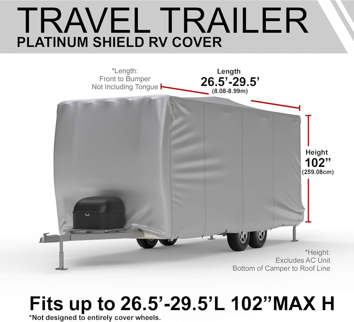 Weatherproof RV Cover for 29.5' - 32.5' Travel Trailer H68884