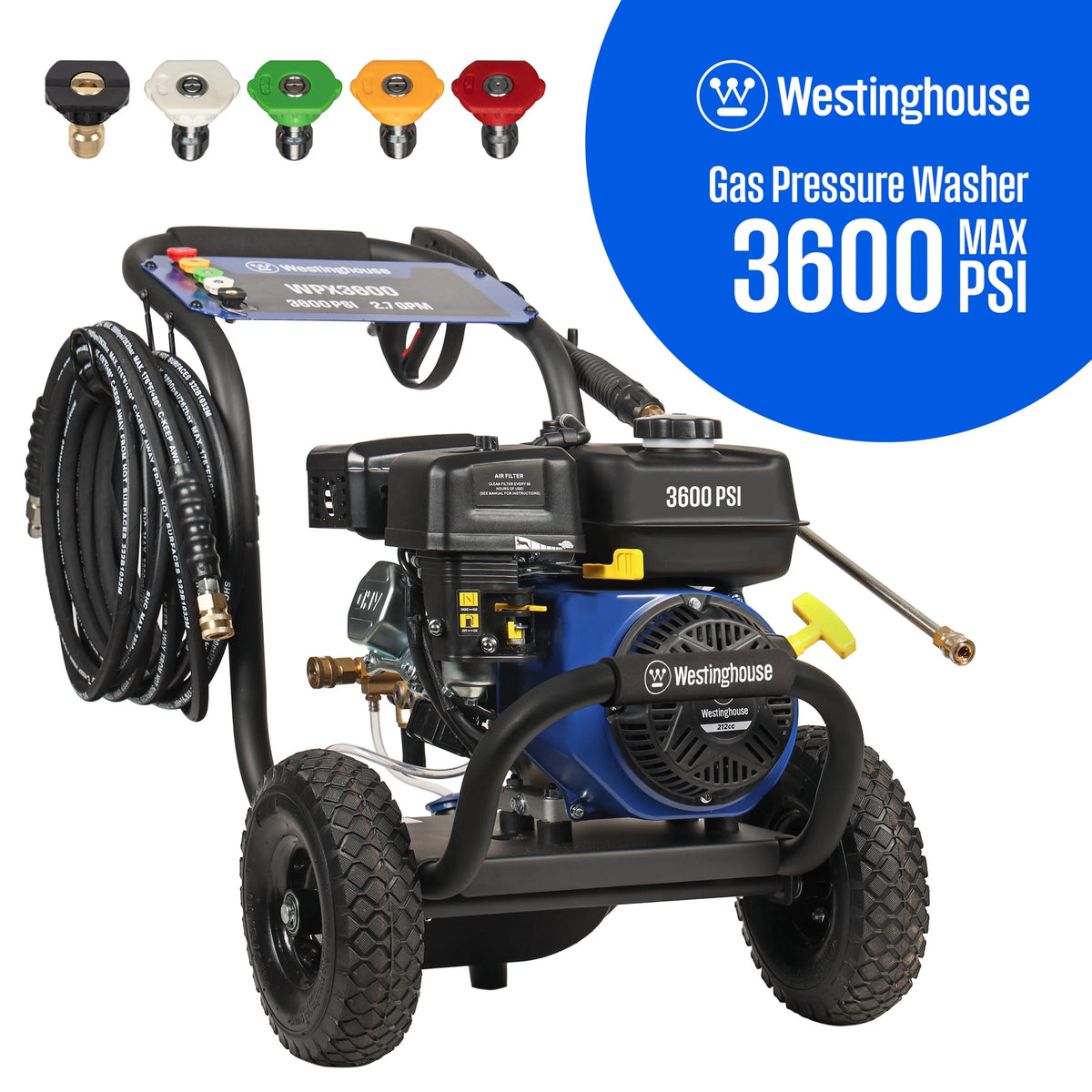 2700-PSI 2.3-GPM Gas Pressure Washer with 4 Nozzles K81391