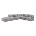 Gray 6-piece Fabric Upholstered Modular Sectional L884