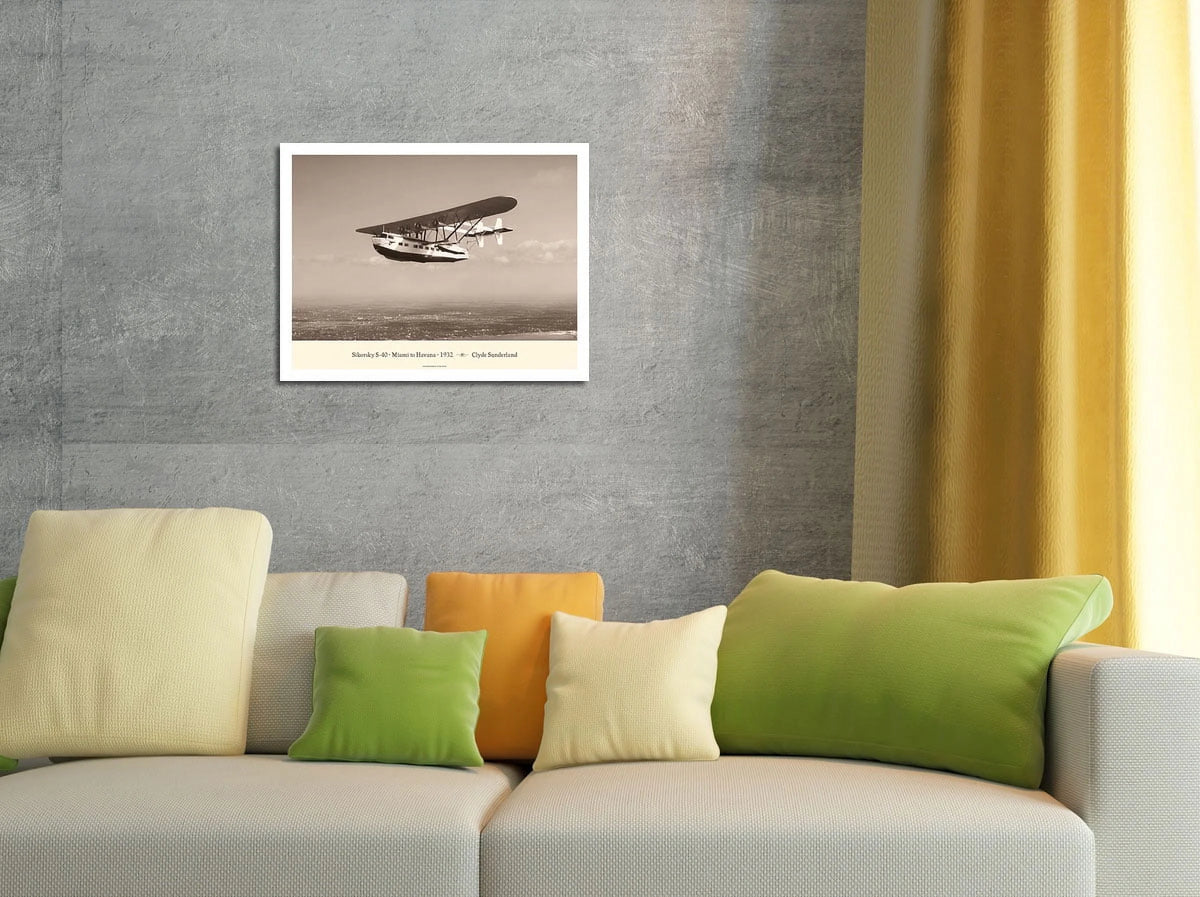 Vintage Aviation Poster Japanese Unryu Rice Paper Art Print 17 x 22 in T405