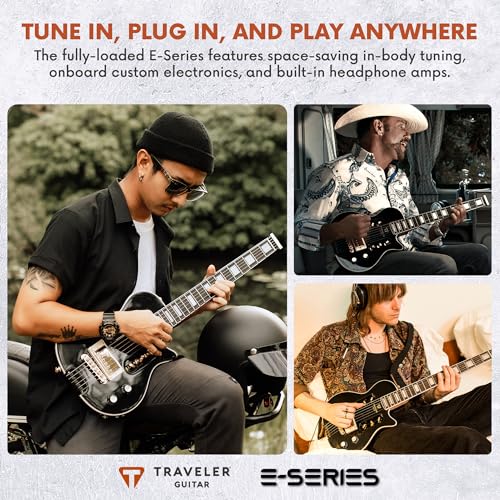 Gloss Black Electric Guitar with Headphone Amp S11160