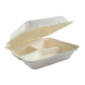 9 x 9 x 3.19 3 Section Hinged Lid Containers Case of 200 Z69646