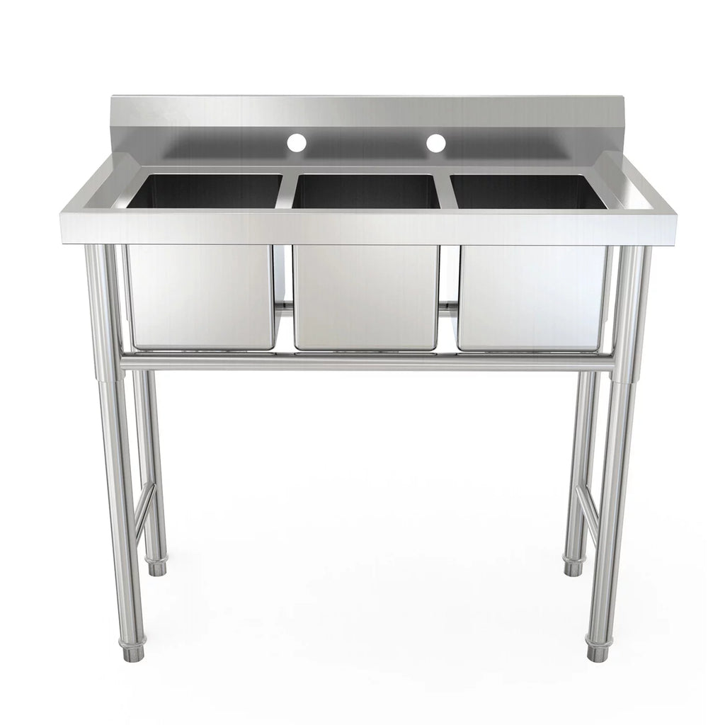 39" 3 Compartment Stainless Steel Sink J151626