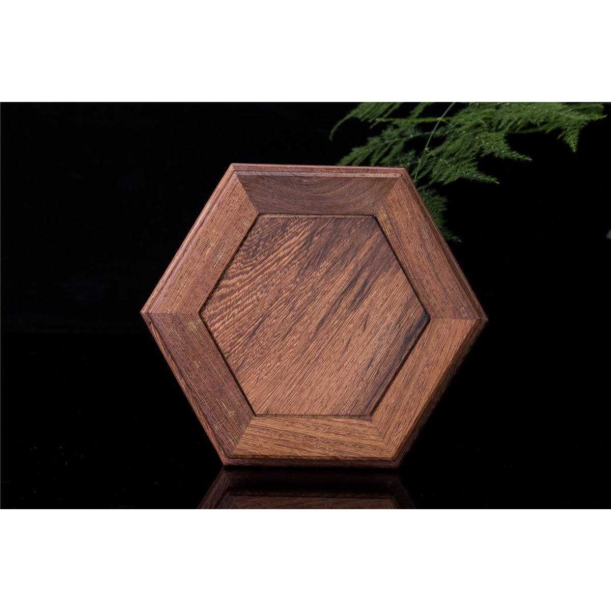 Hexagon Rosewood Fishbowl Vase Stand N907