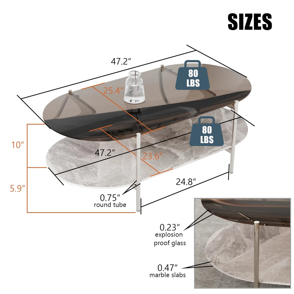 Glass 2-Tier Coffee Table M4426